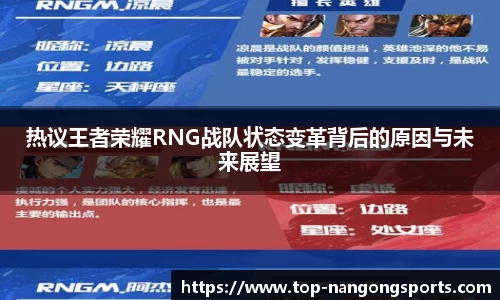 热议王者荣耀RNG战队状态变革背后的原因与未来展望